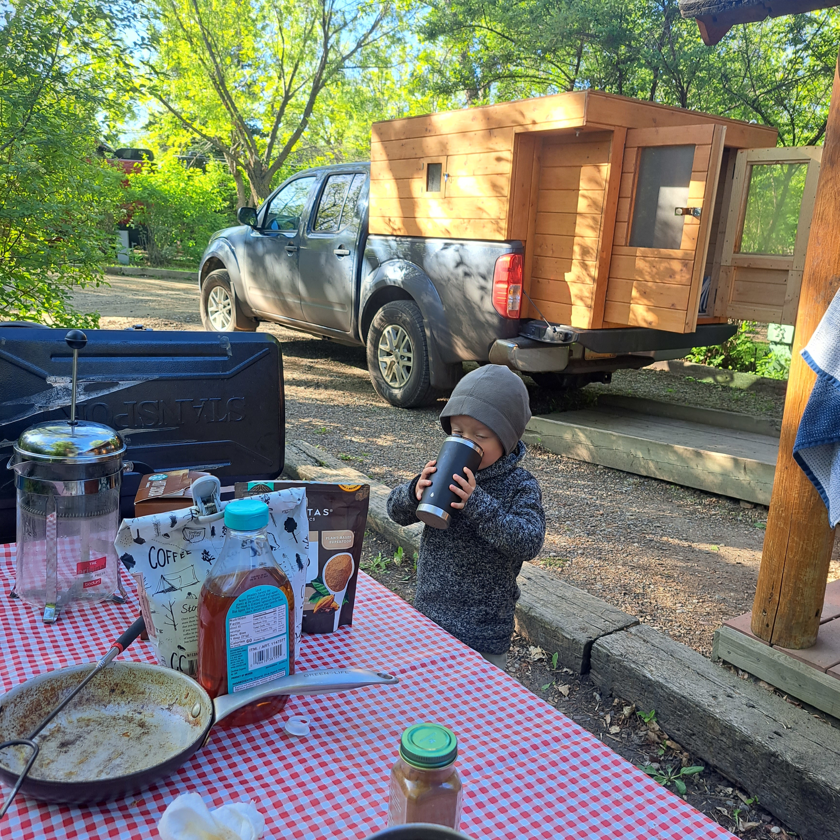 Camping with the topper